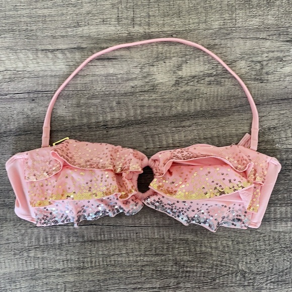 Victoria’s Secret pink sequin strapless bathing suit top - Picture 2 of 4